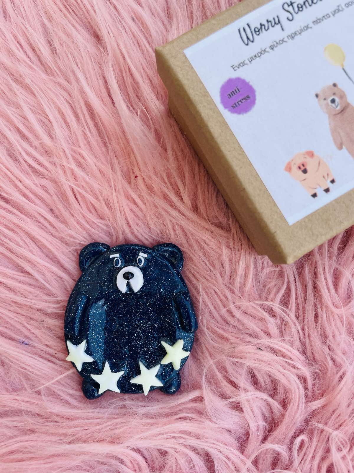Worry Stone Galaxy Bear