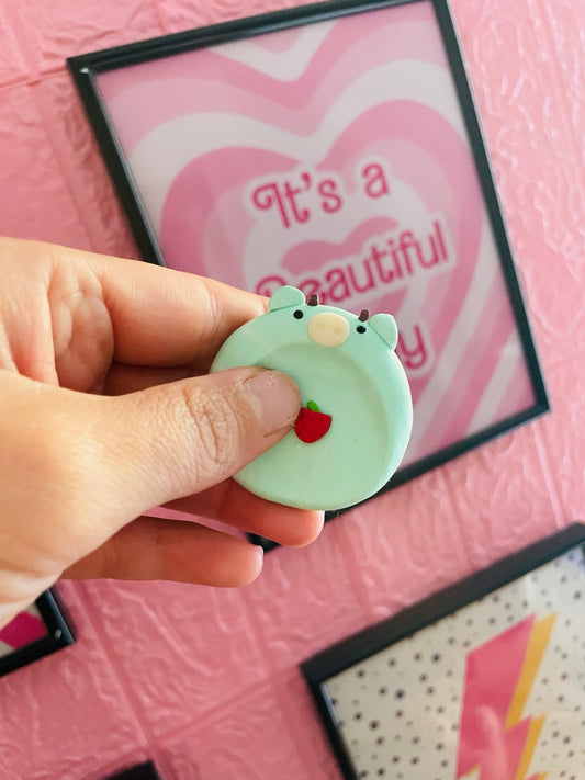 Worry Stone Strawberry Moo