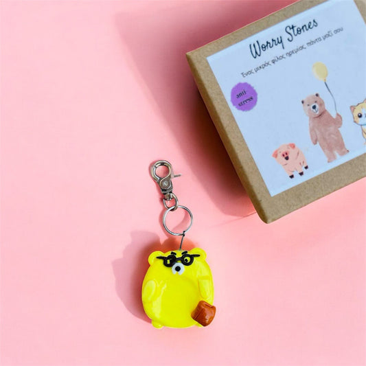 Worry Stone Bookish Bear